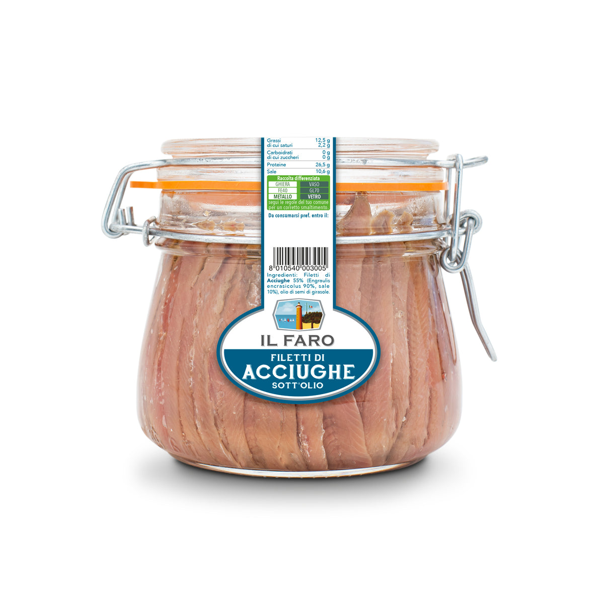 Filetti di Acciughe di Sciacca Sott’olio Artigianali 580 g