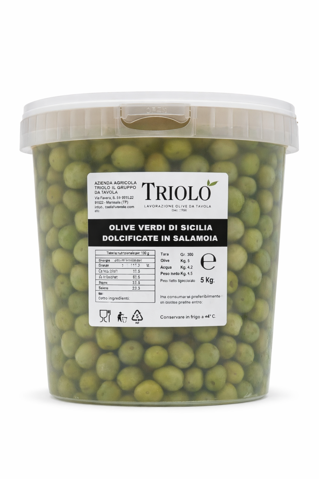 Olive Verdi Nocellara del Belice Metodo Castelvetrano 5kg - Secchiello