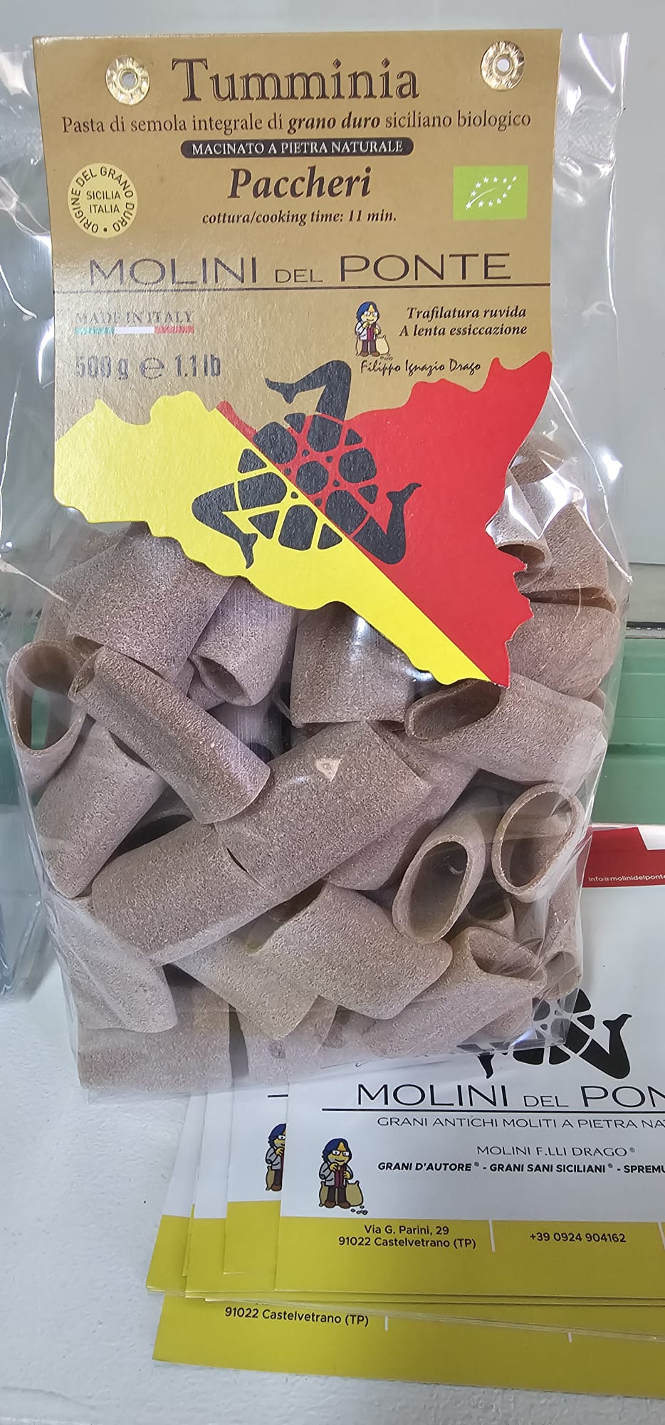 Paccheri Pasta di Semola Integrale Bio "Tumminia" - 2x500 g