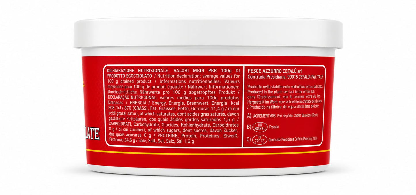 Sardine Salate 1,6kg - Dichiarazione nutrizionale retro