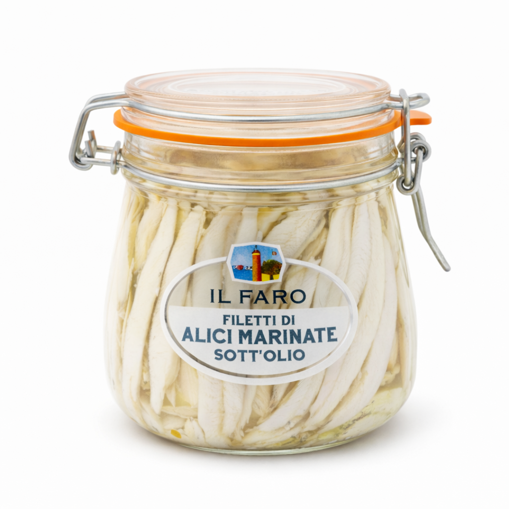 Filetti di Alici Marinate Sott’olio Il Faro 230gr – Sciacca
