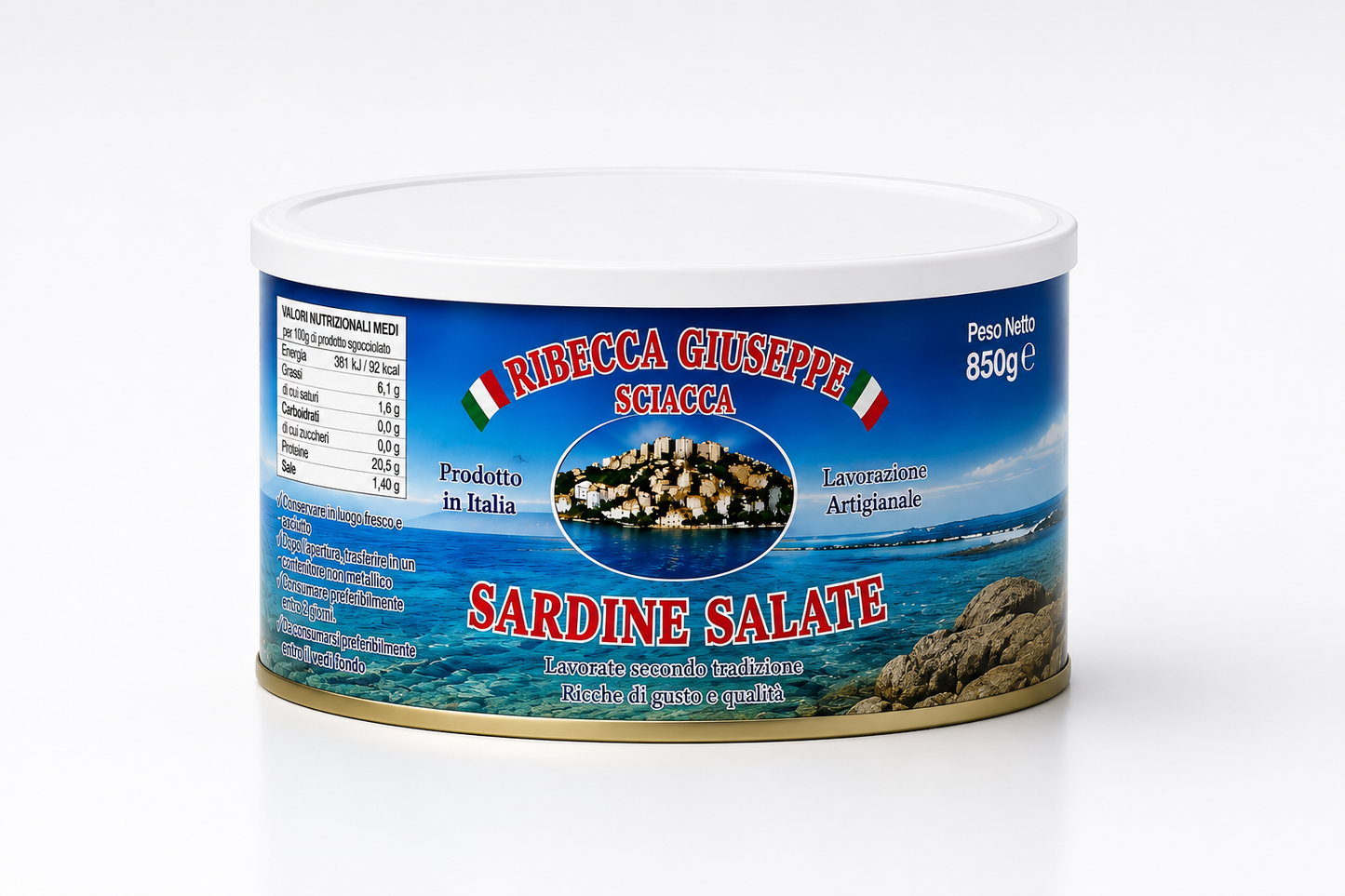 Acciughe Salate 850g + Sarde Salate 850gr Sciacca