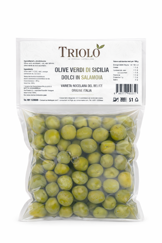 Olive Verdi Nocellara del Belice Metodo Castelvetrano 500gr