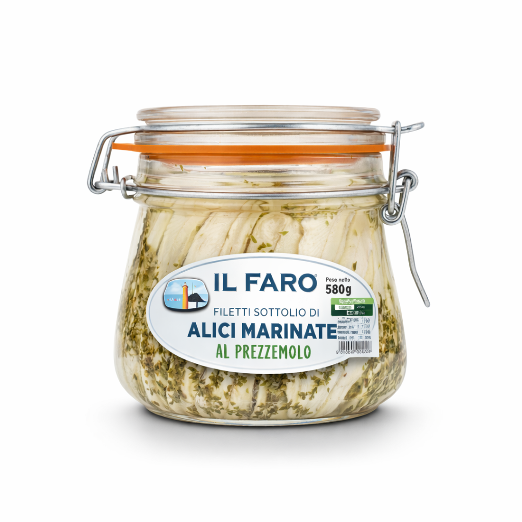 Filetti di Alici Marinate in olio di semi di girasole gr. 580 al prezzemolo