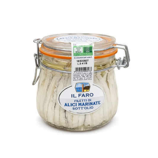 Filetti di Alici Marinate Sott'olio Il Faro 580gr – Sciacca