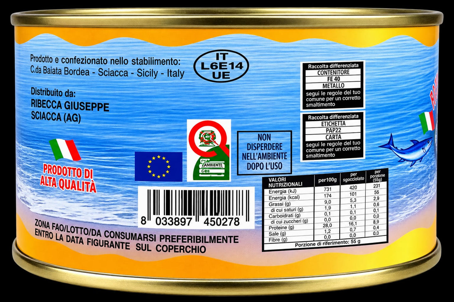 Acciughe salate di sciacca 850gr