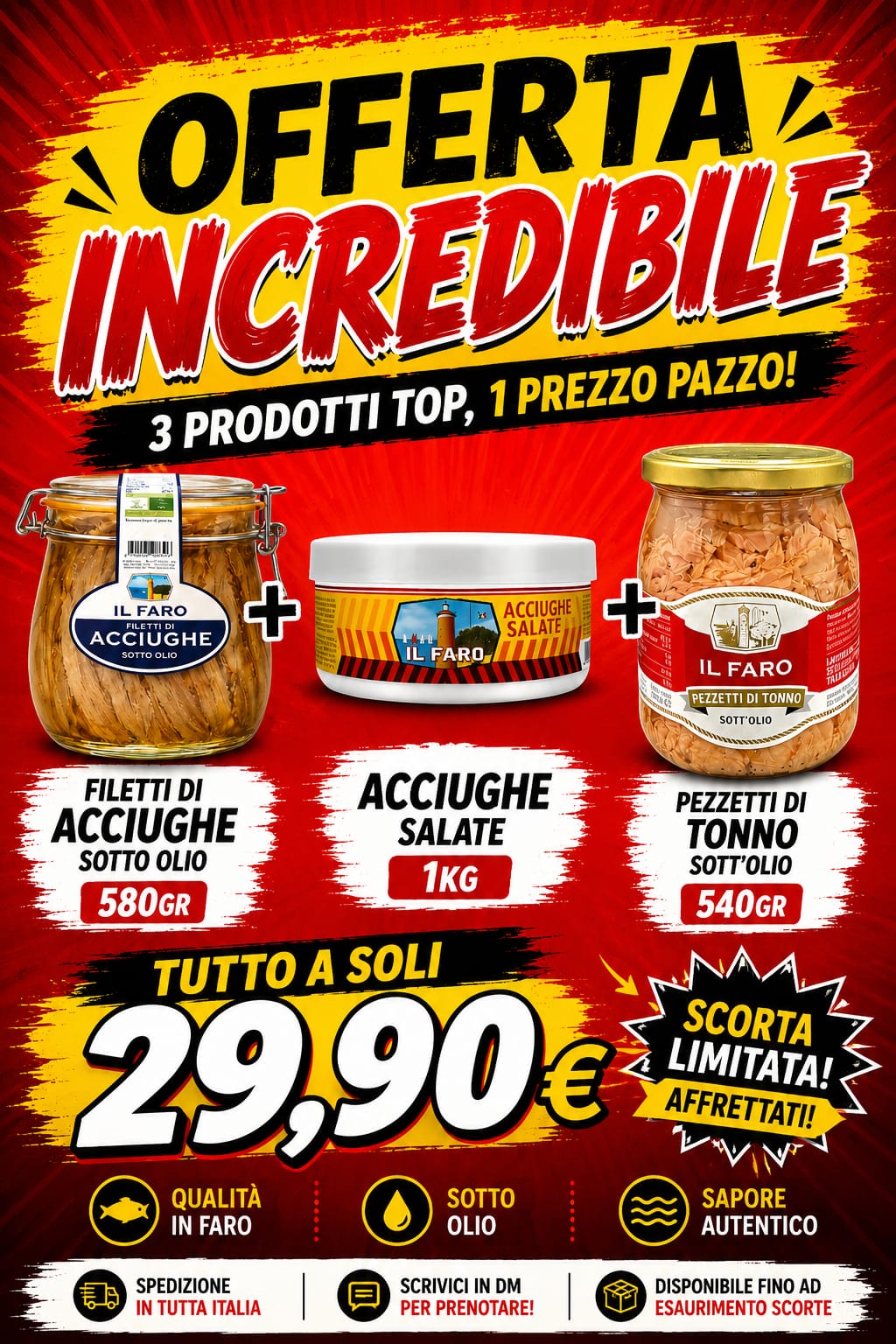 Il Faro – Bundle Offerta Incredibile | Acciughe + Acciughe Salate + Tonno