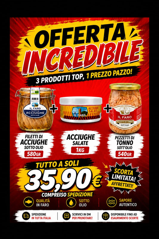 Il Faro – Bundle Offerta Incredibile | Acciughe + Acciughe Salate + Tonno