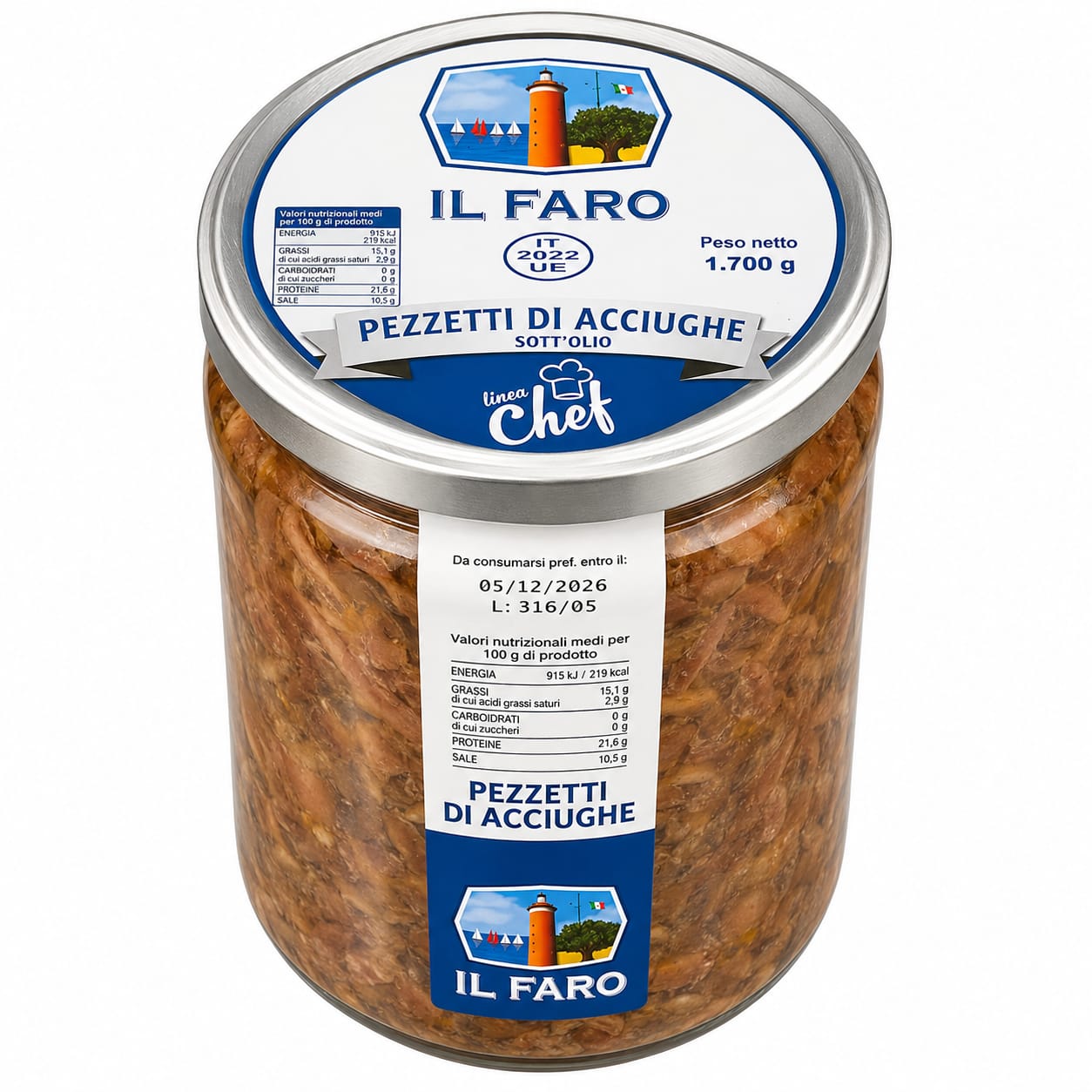Pezzetti di Acciughe – Il Faro 1.70kg