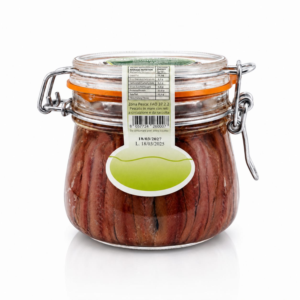 Acciughe di Sciacca in olio – vasetto 580g