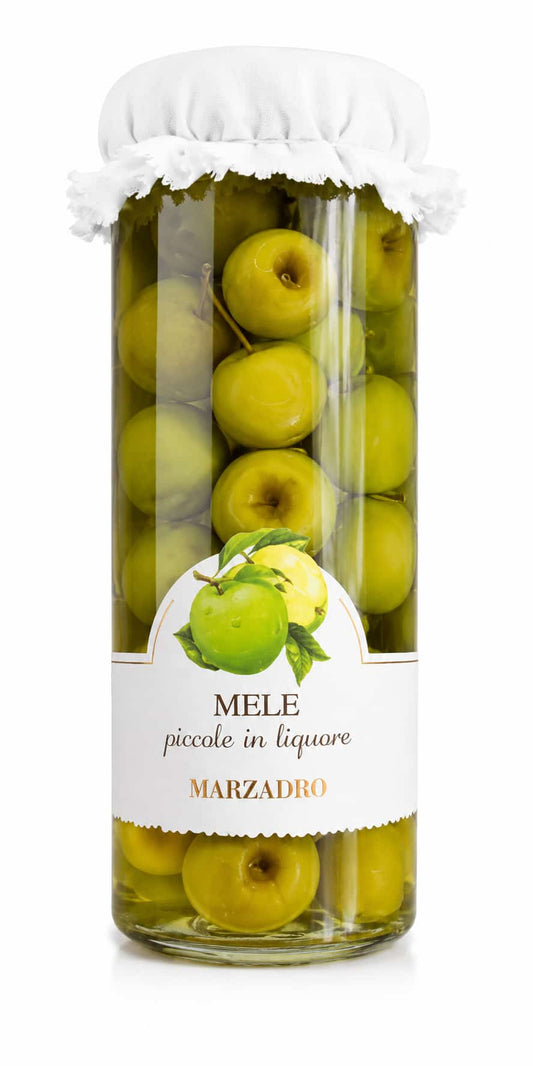 Mele Piccole in Liquore Marzadro – vista frontale