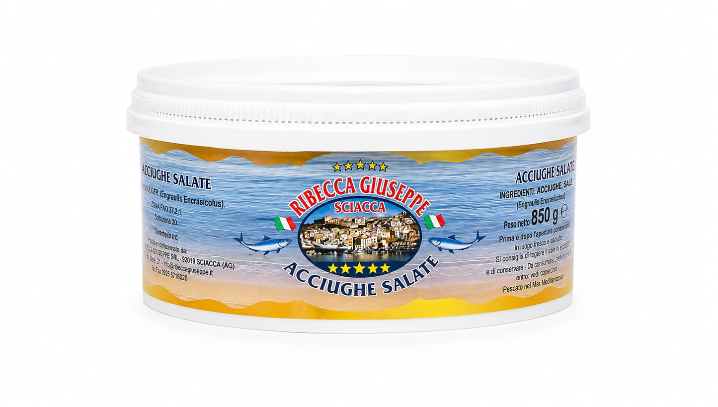 Acciughe Salate 850g – conserva artigianale siciliana