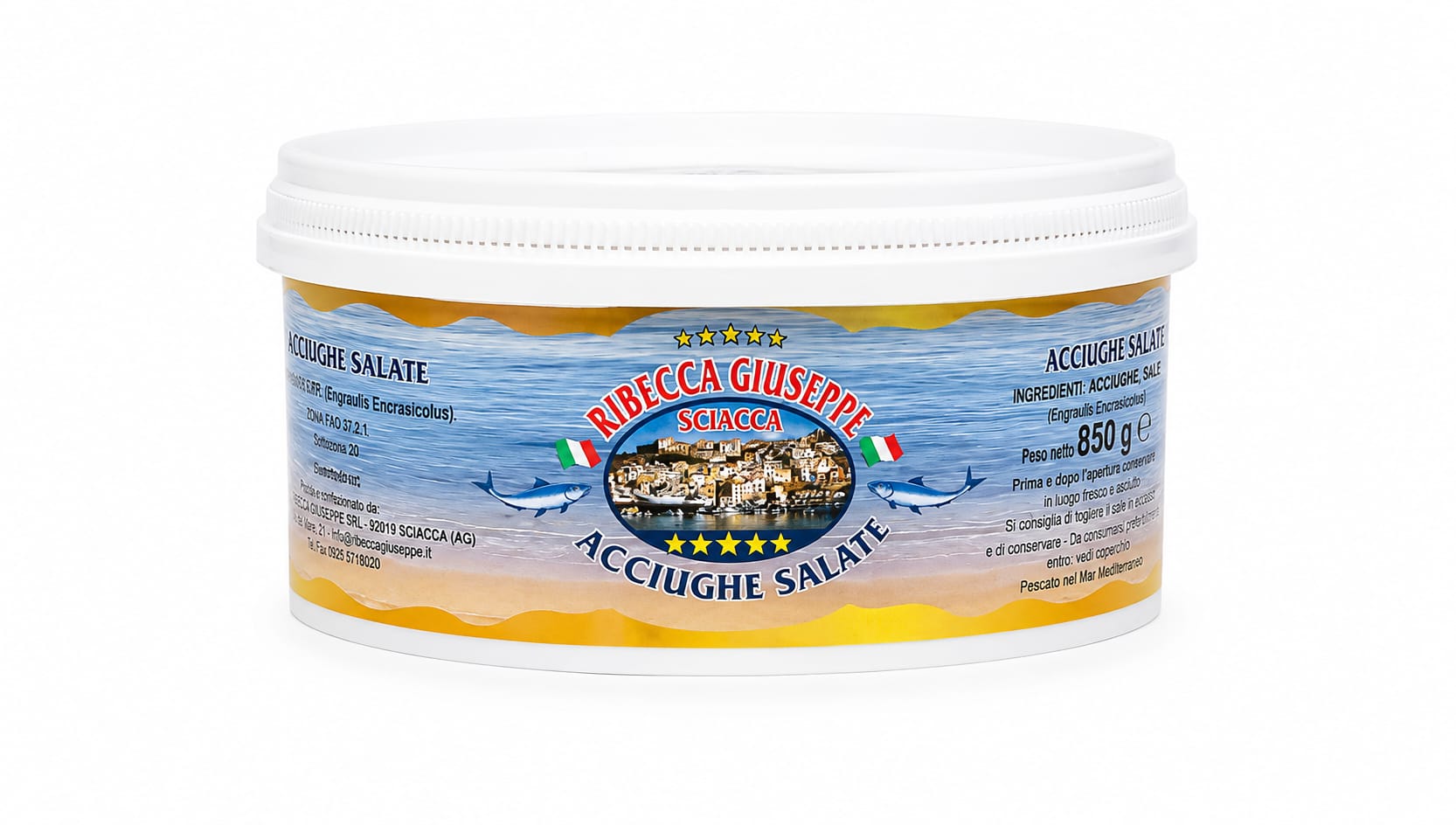 Acciughe Salate 850g – conserva artigianale siciliana