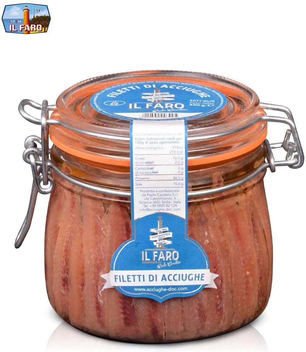 Filetti di Acciughe 580g Alta Qualità Sott’olio Sciacca