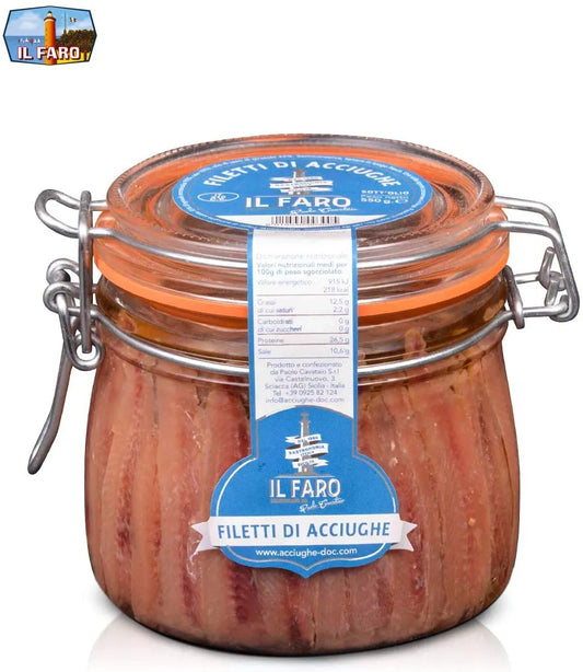 Filetti di Acciughe 580g Alta Qualità Sott’olio Sciacca
