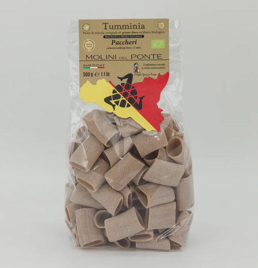 Paccheri Pasta di Semola Integrale Bio Tumminia 2x500g - Molini del Ponte