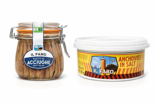 Acciughe Il Faro - Filetti Sott'olio 580g + Salate 1kg