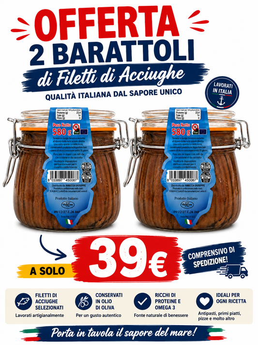 Offerta 2 Barattoli Filetti di Acciughe – 580g cad.