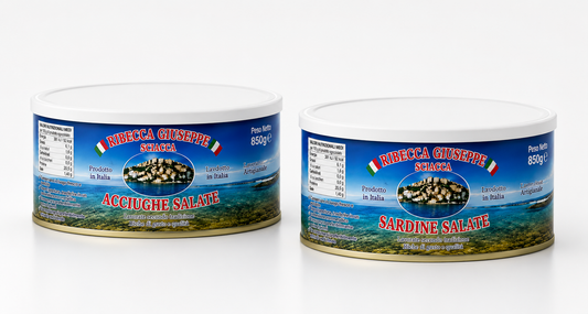 Acciughe Salate 850g + Sarde Salate 850gr  Sciacca