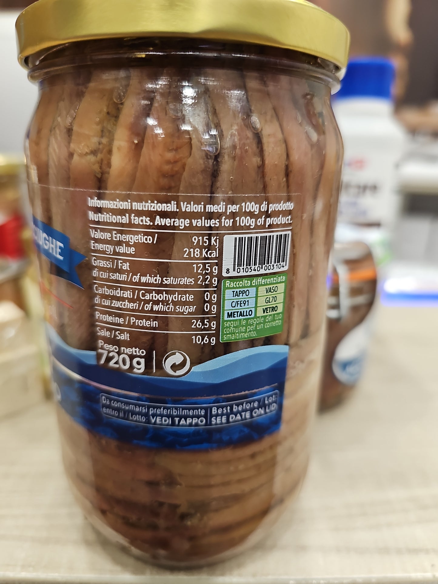 Filetti di Acciughe Sott'olio Il Faro – Formato Famiglia 720 g
