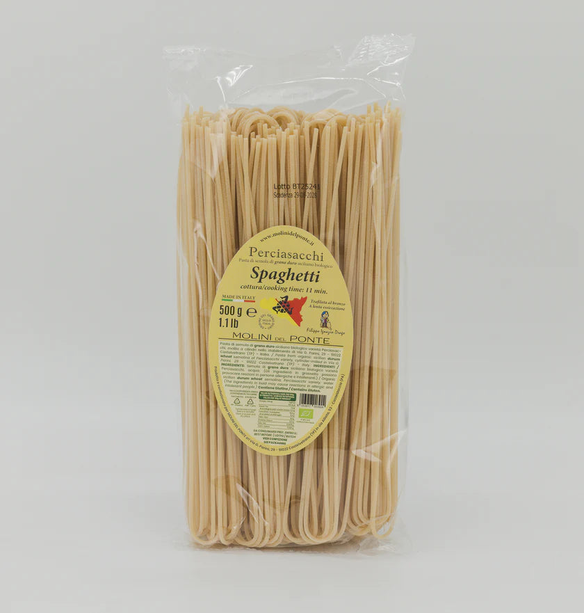 Spaghetti di Semola Bio Perciasacchi — Pasta Artigianale Siciliana 500 g