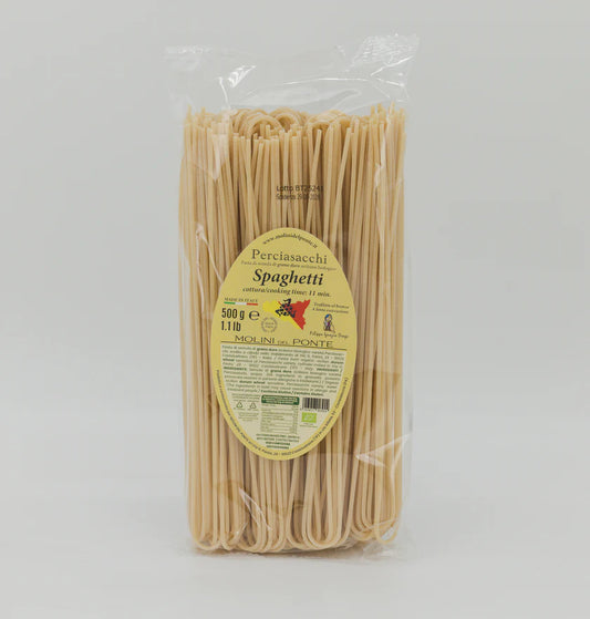 Spaghetti di Semola Bio Perciasacchi — Pasta Artigianale Siciliana 500 g